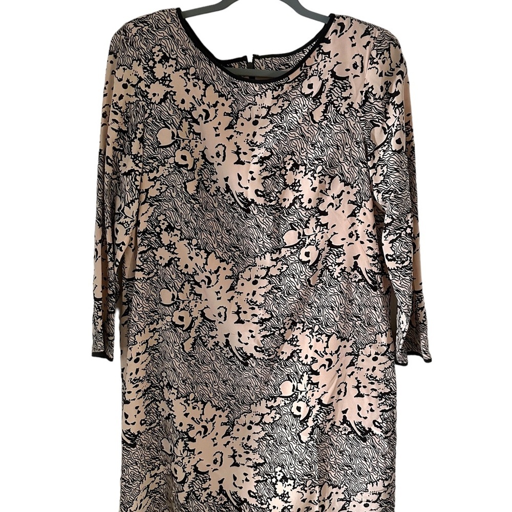 Women’s Dress Black & Cream Midi Silk Size 10 - Picture 3 of 8